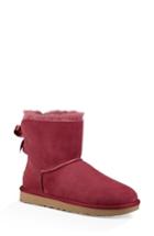 Women's Ugg Mini Bailey Bow Ii Genuine Shearling Bootie M - Red