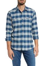 Men's Tailor Vintage Buffalo Check Flannel Shirt, Size - Blue