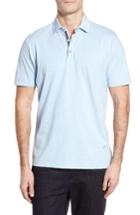 Men's Stone Rose Floral Collar Jersey Polo - Blue