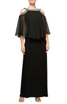 Women's Alex Evenings Cold Shoulder Popover Dress (similar To 14w) - Black