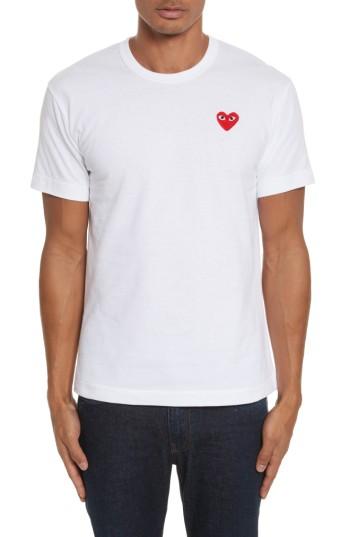 Men's Comme Des Garcons Play Cotton Jersey Crewneck T-shirt - Black