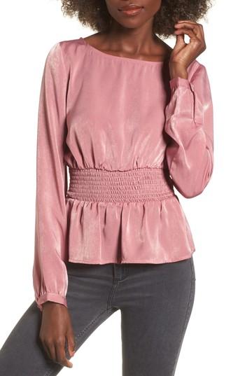 Women's J.o.a. Peplum Top - Pink