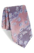 Men's Nordstrom Men's Shop Demarco Floral Silk Tie, Size - Coral