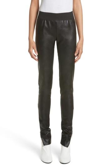 Women's Stella Mccartney Faux Leather Stretch Leggings Us / 38 It - Black