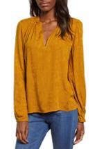 Women's Hinge Floral Jacquard Blouse - Brown