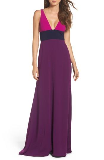 Women's Jill Jill Stuart Colorblock V-neck Gown