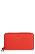 Women's Tory Burch Ivy Leather Continental Wallet - Red