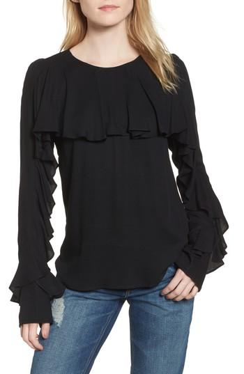 Women's Ella Moss Stella Ruffle Top - Black