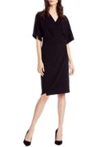 Women's Michael Stars Pebble Knit Pleat Wrap Dress - Black