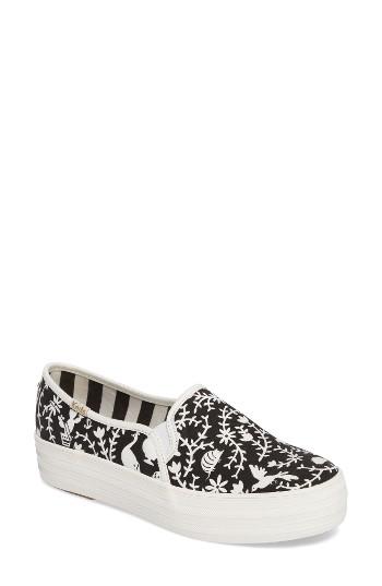 Women's Keds X Kate Spade Triple Decker Slip-on Sneaker .5 M - Black
