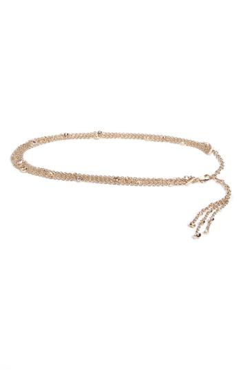Women's St. John Collection Swarovski Crystal Chain Belt, Size - Gold/ Silk/ Colorado Topaz