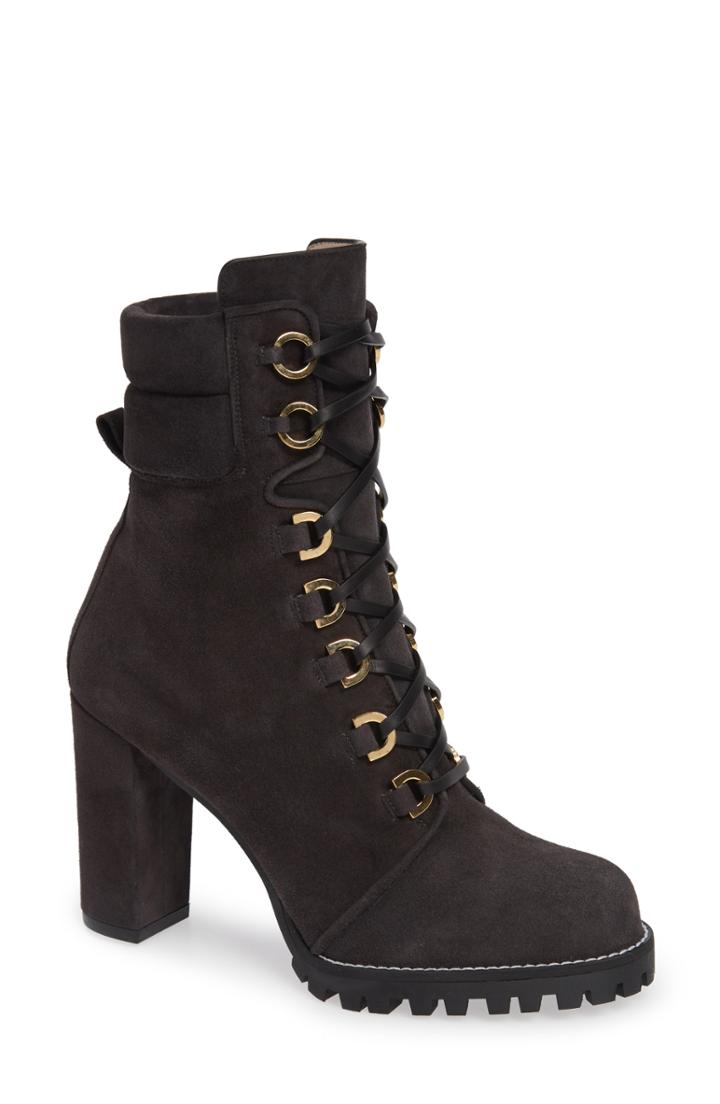 Women's Stuart Weitzman Shakelton Lace-up Boot M - Black