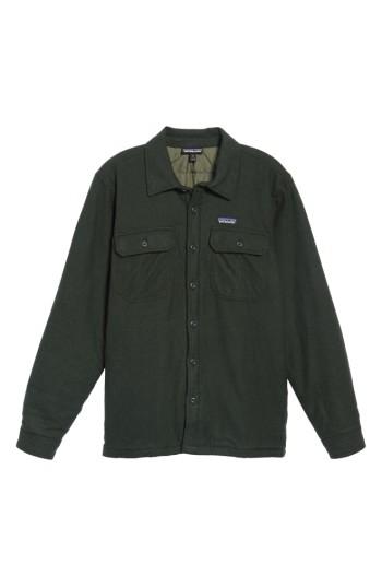 Men's Patagonia 'fjord' Flannel Shirt Jacket - Black