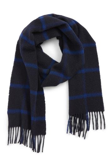 Men's Barbour Bradford Tattersall Scarf, Size - Blue