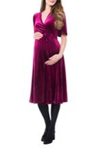 Women's Nom Maternity Genevieve Velvet Maternity/nursing Dress - Pink