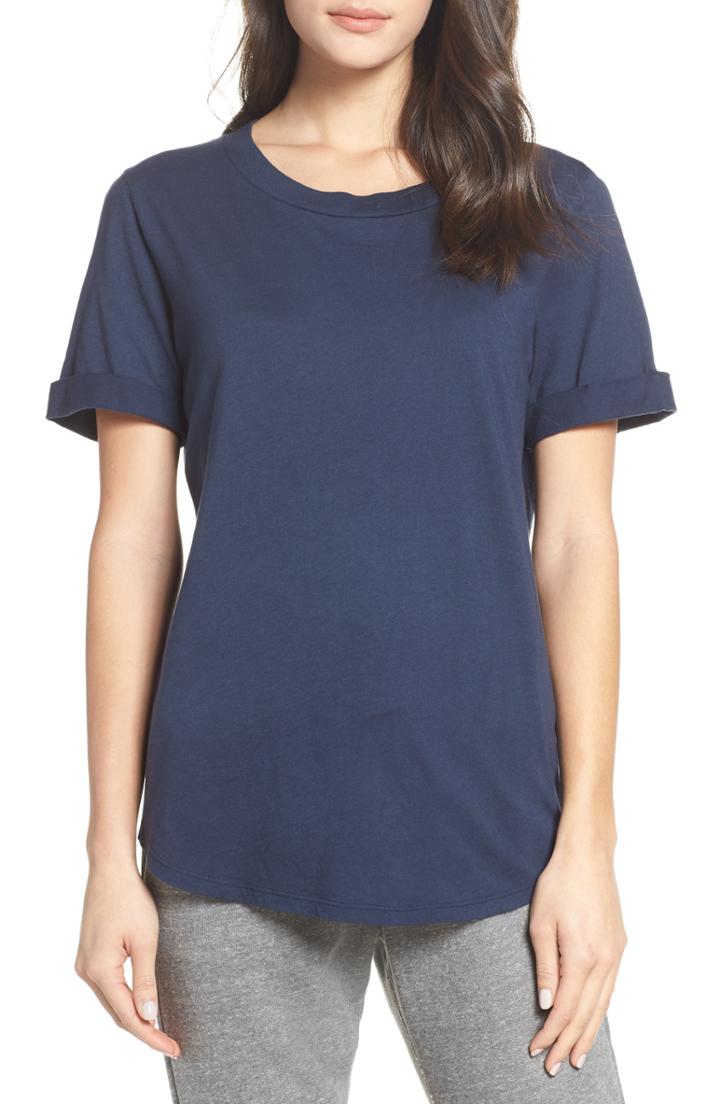 Women's Sol Angeles Roll Sleeve Tee - Blue