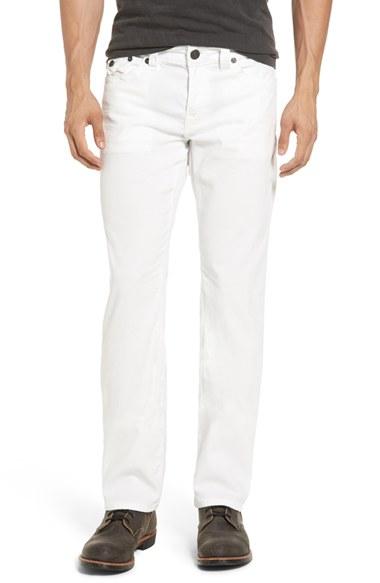 Men's True Religion Brand Jeans 'ricky' Relaxed Straight Leg Corduroy Pants - White