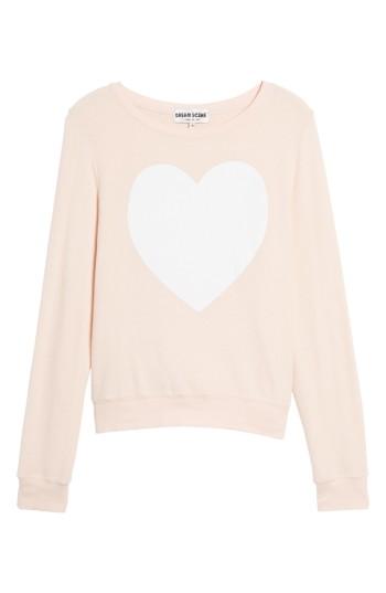 Women's Dream Scene Heart Sweatshirt, Size - Pink