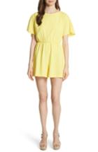 Women's Alice + Olivia Ashlea Flutter Sleeve Romper - Yellow