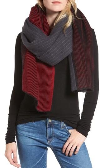 Women's Standard Form Pinstripe Wool & Cashmere Scarf
