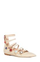 Women's Fendi 'flowerland' Strappy Flat .5us / 38eu - Beige