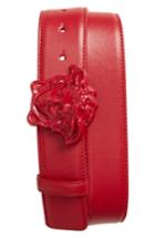 Men's Versace First Line Medusa Head Leather Belt Eu - Red/ Red