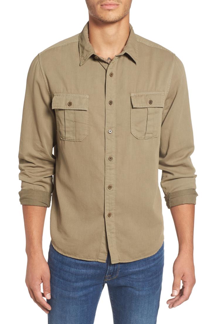 Men's Frame Slouchy Classic Fit Utility Shirt - Green