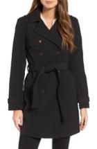 Women's Kenneth Cole New York Belted Trench Coat - Black