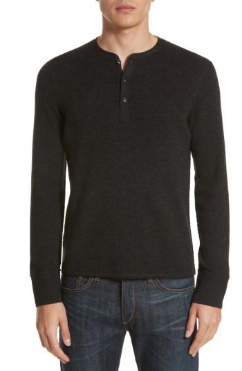 Men's Rag & Bone Tripp Henley Sweater - Grey
