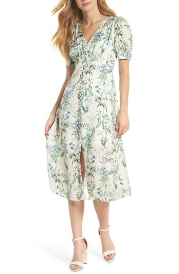 Women's Gal Meets Glam Collection Botanical Garden Print Midi Dress - Ivory