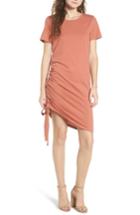Women's Bp. Side Cinch Cotton Dress, Size - Coral