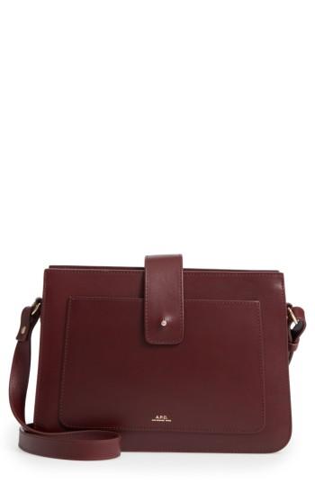 A.p.c. Albane Calfskin Leather Shoulder Bag - Red