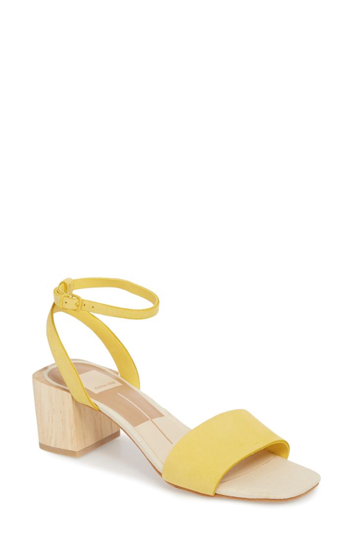 Women's Dolce Vita Zarita Blunted Toe Sandal .5 M - Yellow