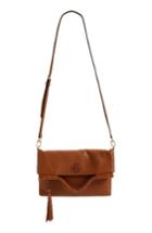 Tory Burch Convertible Leather Crossbody Bag - Brown