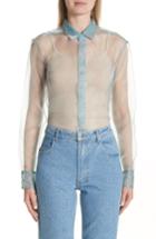 Women's Eckhaus Latta Iridescent Sheer Organza Shirt - Blue