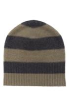 Women's Vince Stripe Cashmere Beanie, Size - Green
