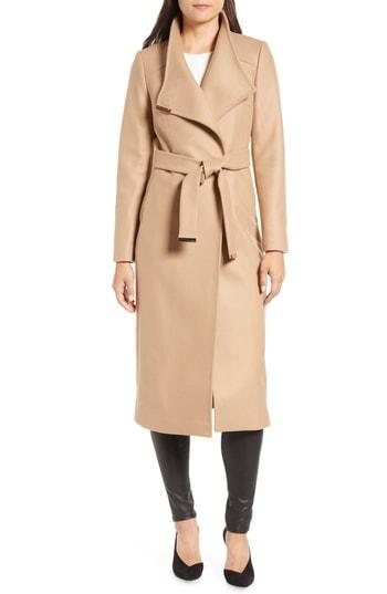 Women's Ted Baker Londer Midi Wool Wrap Coat - Beige