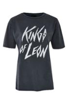 Women's Topshop By And Finally Kings Of Leon Back Slash Tee Us (fits Like 0) - Black