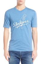 Men's Red Jacket 'los Angeles Dodgers - Calumet' Graphic V-neck T-shirt