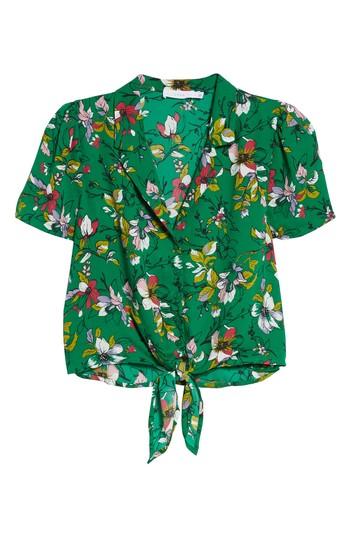 Women's Tie Front Camp Shirt - Green