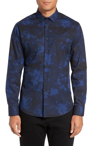 Men's Vince Camuto Slim Fit Sport Shirt, Size - Blue