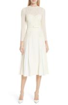 Women's Self-portrait Embroidered Belted Midi Dress - Ivory