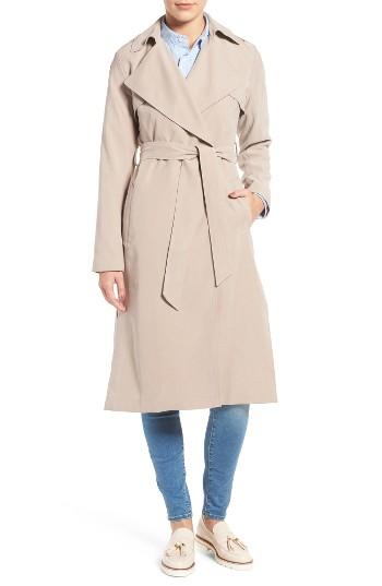 Women's Cole Haan Signature Long Drapey Trench Coat - Beige
