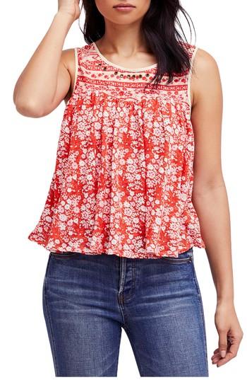 Women's Free People Lucky Coin Linen Blend Tank - Orange