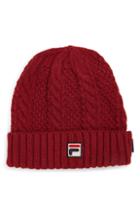 Women's Fila Heritage Cable Knit Beanie - Red