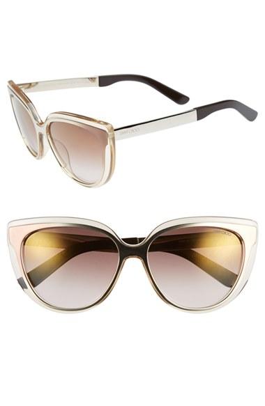 Women's Jimmy Choo 'cindy' 57mm Retro Sunglasses - Honey