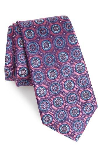 Men's Nordstrom Men's Shop Santa Lucia Circles Silk Tie, Size - Purple