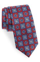 Men's Nordstrom Men's Shop Merry Medallion Silk Tie, Size - Red