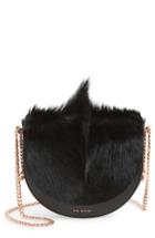 Ted Baker London Alisonn Leather & Genuine Springbok Fur Saddle Bag -