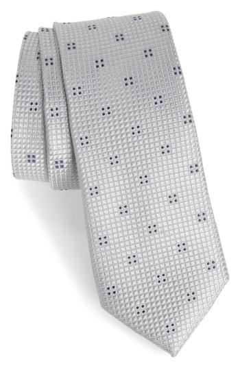 Men's Calibrate Classic Neat Silk Tie, Size - Metallic